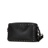 ヴァレンティノ ロックスタッズ ショルダーバッグ ブラック レザー レディース VALENTINO 【中古】